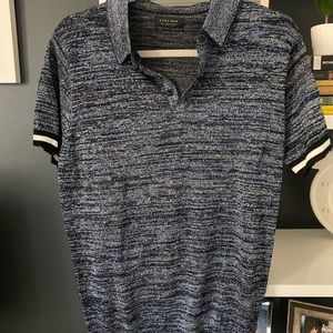 Zara Man Blue Black Shimmer Polo